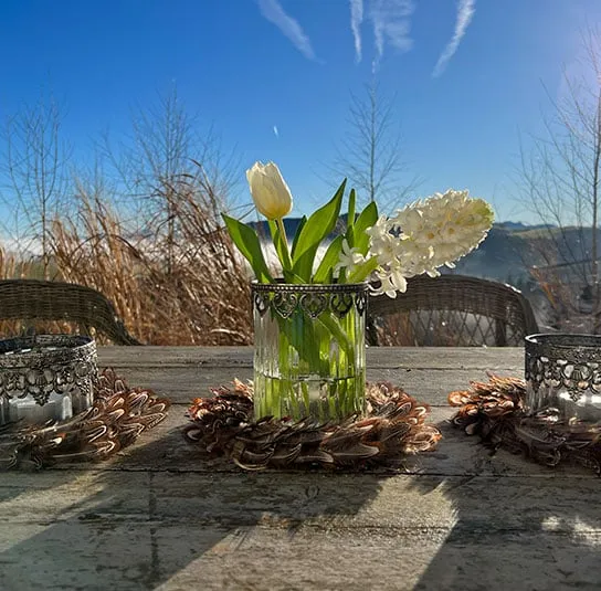 Federkranz Lia und Teelicht im Set (du sparst 2,90) – Bild 3