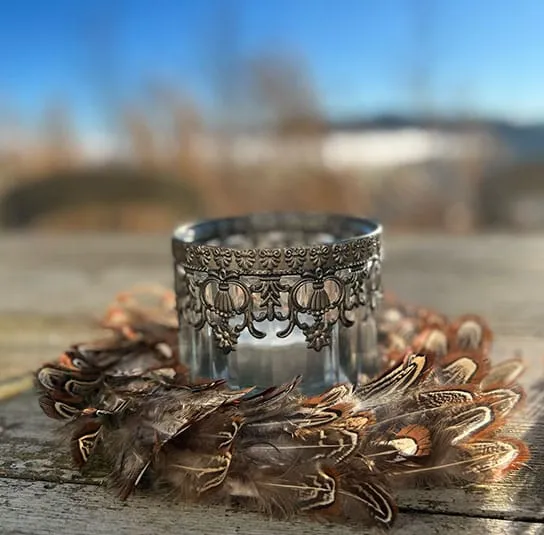 Federkranz Lia und Teelicht im Set (du sparst 2,90) – Bild 2