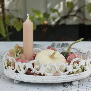 Set Kürbisdeko, Herbstdeko – Teller Söt oval weiß klein