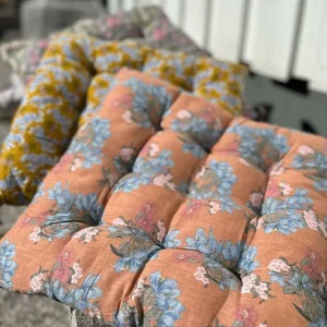 Sitzpolster lachs/blumig