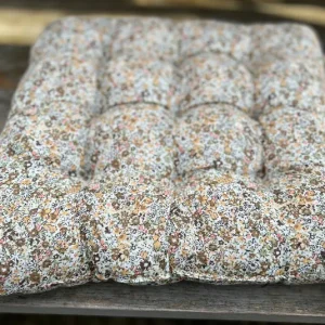 Sitzpolster natur/blumig pastell