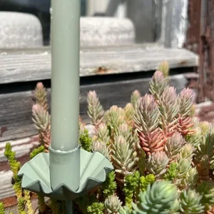 Kerzenspieß Rüschen olive