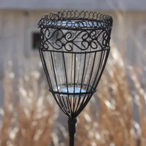 Gartenstab braun als Vase oder Teelicht