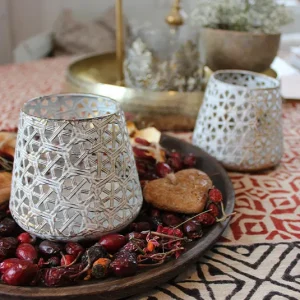 Windlicht gold creme