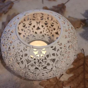 Windlicht Lana – weiß klein