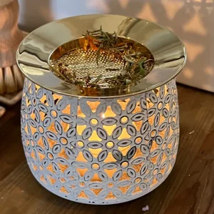 Stövchen vit inkl. Messingsieb