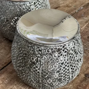 Stövchen grau/silber mit Räucherplatte