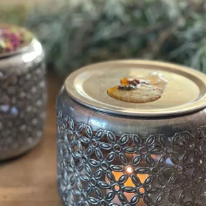 Stövchen silber groß mit Edelstahlplatte 9cm