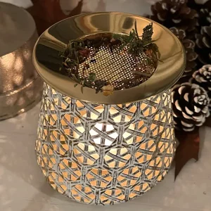 Stövchen gold creme inkl. Messingsieb