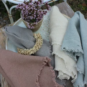 Stoffserviette altrosa, beige, grau oder hellblau