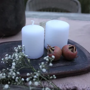 Stumpenkerze weiß – 3 Größen