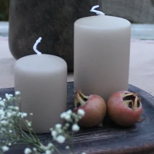 Stumpenkerze taupe – 5 Größen