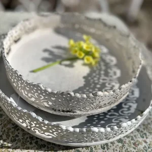 Teller antique creme rund