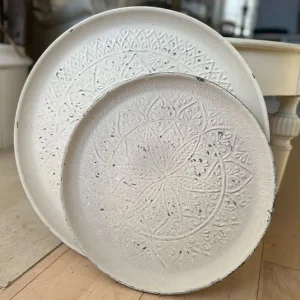 Teller, Tablett Flora creme