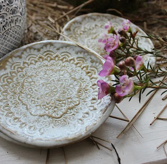 Teller Dani Mandala Wolke, Sand oder Himmel