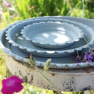 Teller, Tablett Laura grau-grün