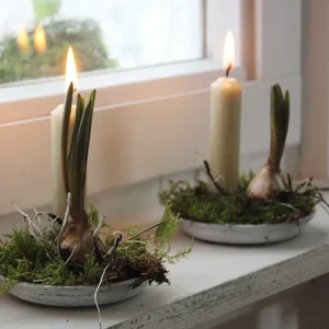 Dekoteller weiß antique – wahlweise inkl. Magnet und Kerze