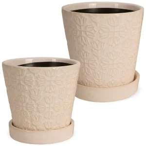 Übertöpfe mit Untersetzer weiß