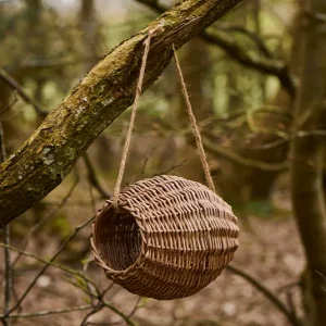 Vogelfutterspender, Vogelhaus Rattan länglich – Ideal zum Meisenknödel einlegen