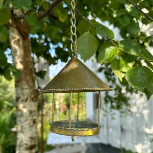 Vogelhaus, Vogelfutterspender gold