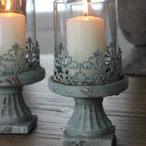 Windlicht türkis/blau
