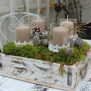 Ziegelform Kasten off-white quadratisch